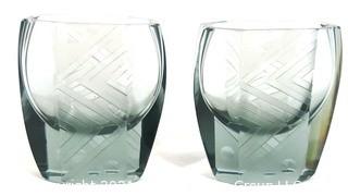 Bohemian Czech Art Deco Clear Cut Glasses