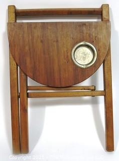 Vintage Mid Century Modern Folding Half Moon Smoking Table with Ashtray. 