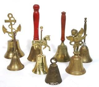 Collection of Brass Hand Bells.