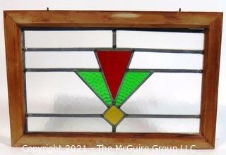 Vintage Stained Glass Window.  Measures approximately 20" x 14".