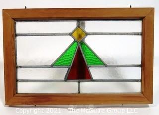 Vintage Stained Glass Window.  Measures approximately 20" x 14".