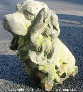 Vintage Cement Outdoor Garden Statue of Cocker Spaniel Dog.  Measures approximately 12" tall.