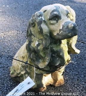 Vintage Cement Outdoor Garden Statue of Cocker Spaniel Dog.  Measures approximately 12" tall.