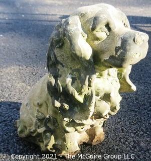 Vintage Cement Outdoor Garden Statue of Cocker Spaniel Dog.  Measures approximately 12" tall.