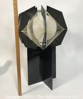 Mid Century (MCM) Pendant Light Lucite & String Art Chandelier Possibly Paul Secon Sompex Hollywood {We are calling this a "chandelier" based on our research; however, there is no wiring, socket, or obvious place of attachment for such}.  