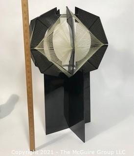 Mid Century (MCM) Pendant Light Lucite & String Art Chandelier Possibly Paul Secon Sompex Hollywood {We are calling this a "chandelier" based on our research; however, there is no wiring, socket, or obvious place of attachment for such}.  