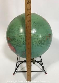 Vintage 12 Inch Replogle Reference Globe on Metal Mid Century Modern Stand.  