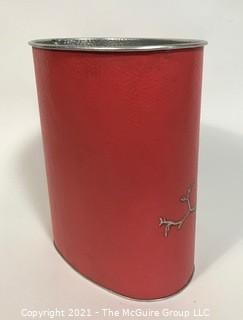 Vintage Reynolds Aluminum Trash Can, Pink with Birds. 