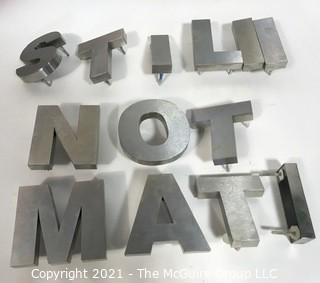 Group of Industrial Aluminum or Chrome Building Sign Letters.  