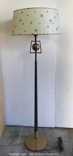 Vintage Mid Century Modern MCM Floor lamp with Custom Lamp Shade. 