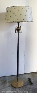 Vintage Mid Century Modern MCM Floor lamp with Custom Lamp Shade. 