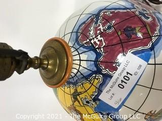 Zaccagnini Hand Painted Italian Modern Art Pottery Globe Lamp, circa 1950