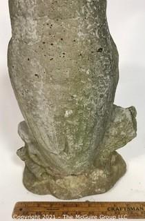 Vintage Cement Owl Outdoor Garden Statue. It measures approximately 17" tall.