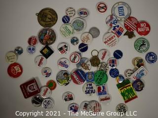 Group of Vintage Political Buttons and Pins. 