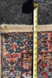 Hand Woven Oriental Rug.  Measures approximately 26" x 49".