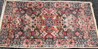 Vintage Lanamar Karastan Oriental Wool Rug. Measures approximately 2' x 4'.