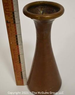 Heavy Artisan Made Hammered Copper Vase.  Measures approximately 8" tall.