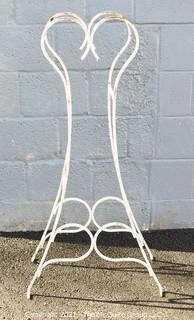 Vintage White Cast Iron Outdoor Garden Trellis.