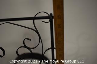 Vintage Bent Iron Scroll Magazine Rack.