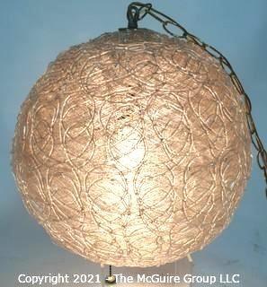 Vintage Mid Century Modern Lucite Ball Hanging Swag Lamp or Chandelier. Measures approximately 14" in diameter.