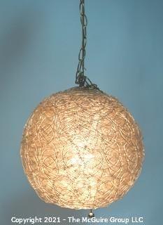 Vintage Mid Century Modern Lucite Ball Hanging Swag Lamp or Chandelier. Measures approximately 14" in diameter.