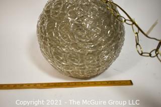 Vintage Mid Century Modern Lucite Ball Hanging Swag Lamp or Chandelier. Measures approximately 14" in diameter.