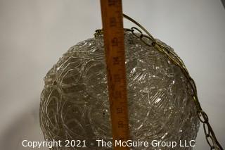 Vintage Mid Century Modern Lucite Ball Hanging Swag Lamp or Chandelier. Measures approximately 14" in diameter.