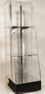 Lucite 3 Shelf "Hennessey" Locking (no key) Display Case; 14W x 18D (at base) x 47"T