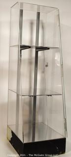 Lucite 3 Shelf "Hennessey" Locking (no key) Display Case; 14W x 18D (at base) x 47"T