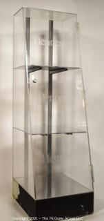 Lucite 3 Shelf "Hennessey" Locking (no key) Display Case; 14W x 18D (at base) x 47"T