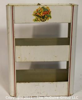 Wall Mount Metal Spice Rack; 8D x 14W x 21"T Flower Cart decal motif