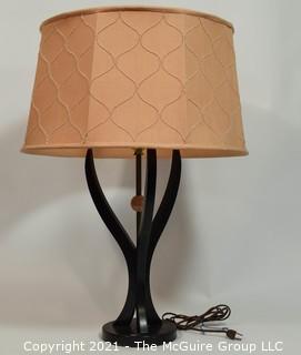 Black & Pink Mid Century Modern MCM Table Lamp with Shade.