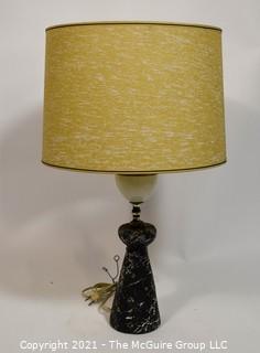 Mid Century Modern MCM Table Lamp with Splatter Paint Base and Custom Made Shade.