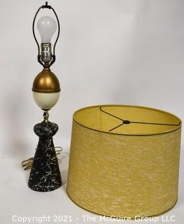 Mid Century Modern MCM Table Lamp with Splatter Paint Base and Custom Made Shade.