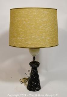 Mid Century Modern MCM Table Lamp with Splatter Paint Base and Custom Made Shade.