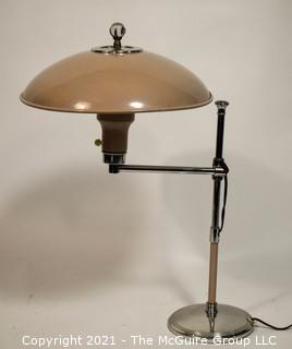 Mid Century Swiveling Table Lamp with Metal Shade 