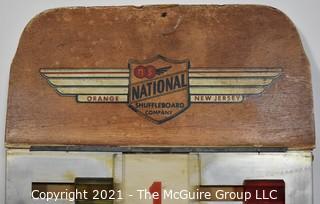 Vintage Wood Shuffleboard Scoreboard made by National Shuffleboard of Orange, New Jersey. 