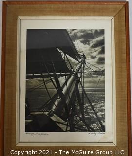 Framed Under Glass Signed Photograph Entitled "Main Sail, Dois Hamlin" by A. Aubrey Bodine. It measures approximately 16" x 20".