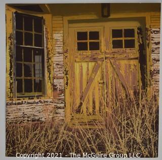 Unframed "Oklahoma Door" Serigraph Signed and Numbered on Woven Paper, Part of Backroads America Series by Michael Judge with Certificate of Authorization. Measures approximately 12" x 13". 