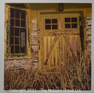 Unframed "Oklahoma Door" Serigraph Signed and Numbered on Woven Paper, Part of Backroads America Series by Michael Judge with Certificate of Authorization. Measures approximately 12" x 13". 