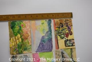 Set of 6 Small Original Unframed Watercolors by Local Artist.  Each measures approximately 4" x 6".  