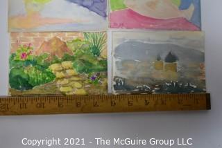 Set of 6 Small Original Unframed Watercolors by Local Artist.  Each measures approximately 4" x 6".  