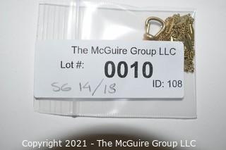 Long Chain with Intermittent Flat Decorative Link in 14kt Gold & Separate Safety Clasp.  Chain weighs 4.1g {Note: Description altered March 4 @ 9:16am ET}