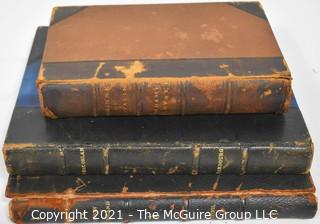 Collection of 3 Leather Bound Books in French and Italian 