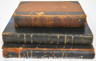 Collection of 3 Leather Bound Books in French and Italian 