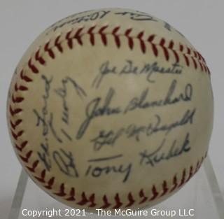 Baseball; Autographed: replica: by many of the mid 20th c stars; all believed to be signed with same pen, thus a souvenir 