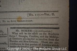 1803 "Republican; or, Anti-Democrat" Newspaper; published by Charles Prentiss, Baltimore