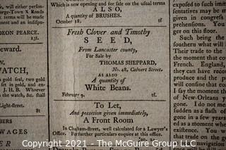 1803 "Republican; or, Anti-Democrat" Newspaper; published by Charles Prentiss, Baltimore