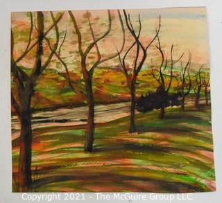 Unframed Landscape Watercoler, signed; 10 x 10"