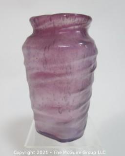 Hand Blown Purple Washed Vase by Consolidated Glass Company in the Catalonian Pattern.  Measures approximately 6" tall.